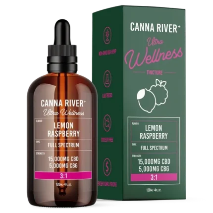Canna River – Ultra Wellness Tincture – CBD + CBG – 20,000mg – 120ml – Lemon Raspberry – Full spectrum