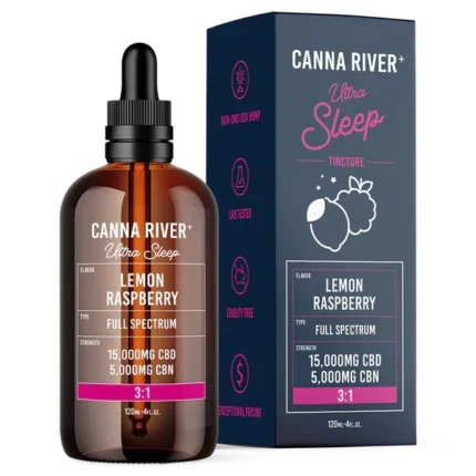 Canna River – Ultra Sleep Tincture – CBD + CBN – 20,000mg – 120ml – Lemon Raspberry – Full Spectrum