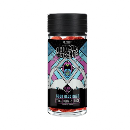 Dome Wrecker - THCA + D9 + THCP - 21ct - 11,000mg - Sour Blue Razz - Gummies