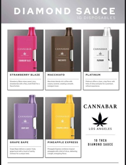 CannaBar - THCA - Diamond Sauce - Strawberry Balze - 1G - Disposable