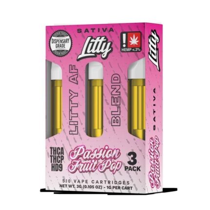 Litty - THCA - AF Blend - Passion Fruit Pop (1g x 3pcs) - SATIVA - Cartridges